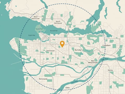 Map of the Greater Vancouver cities Right Choice Plumbing serves