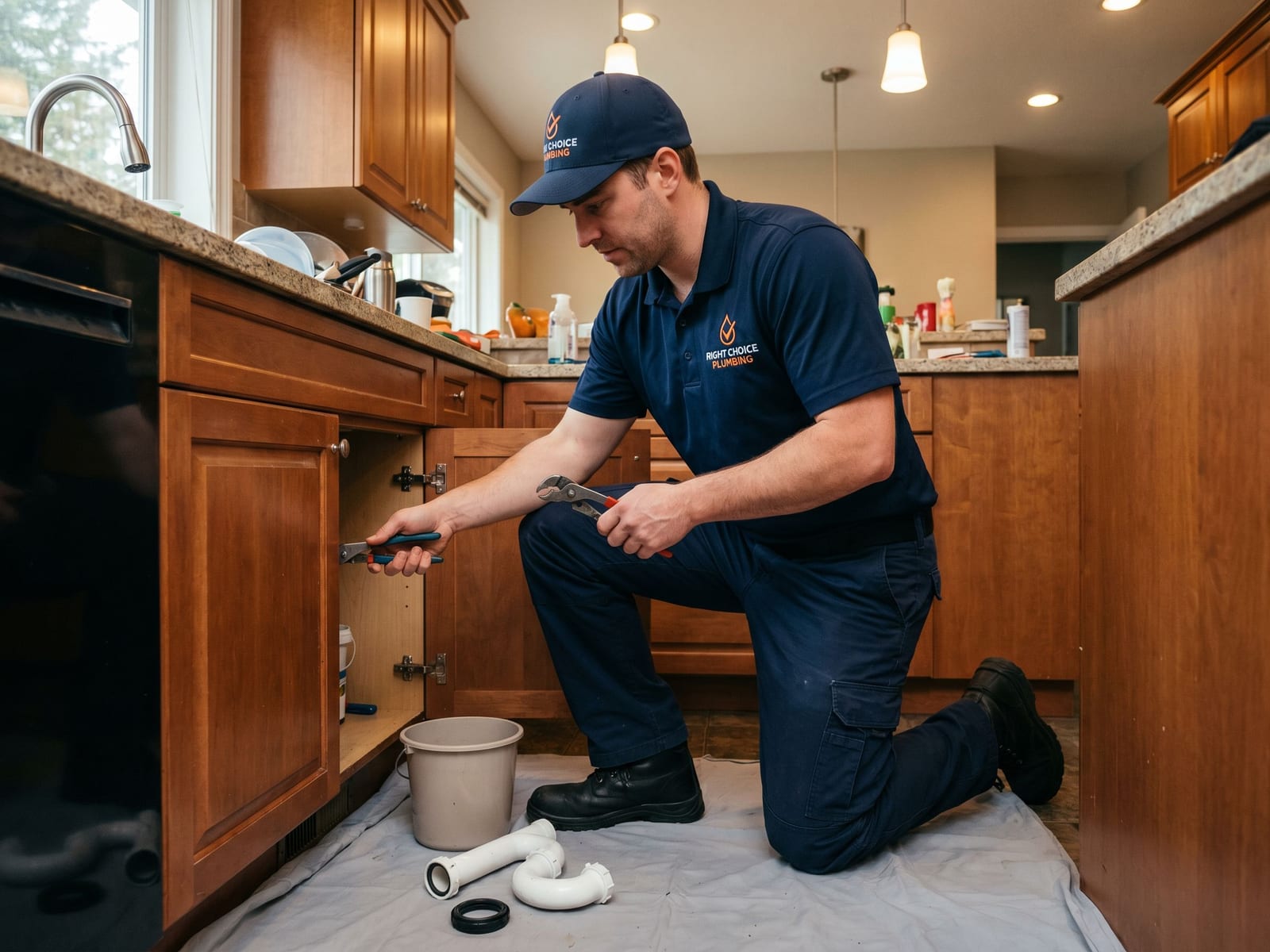 Drain Cleaning & Unclog in Vancouver - Right Choice Plumbing technician on the job