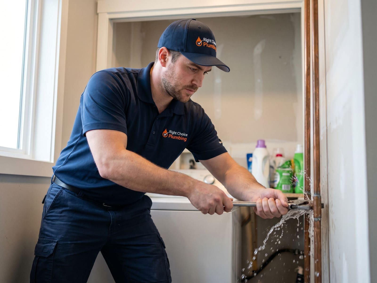 Emergency Plumber in Vancouver - Right Choice Plumbing technician on the job
