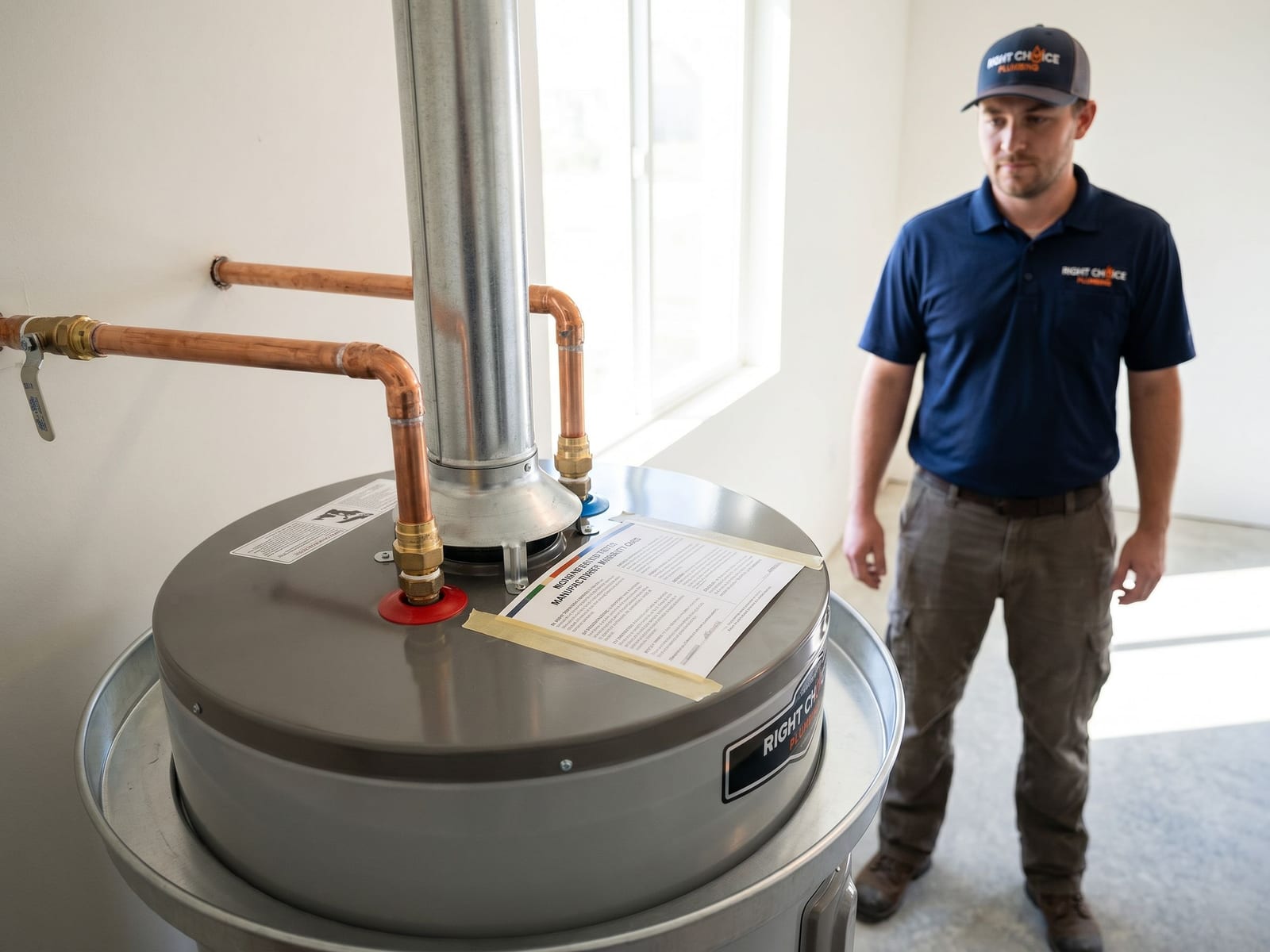 Finished hot water tank replacement & installation job in a Vancouver home