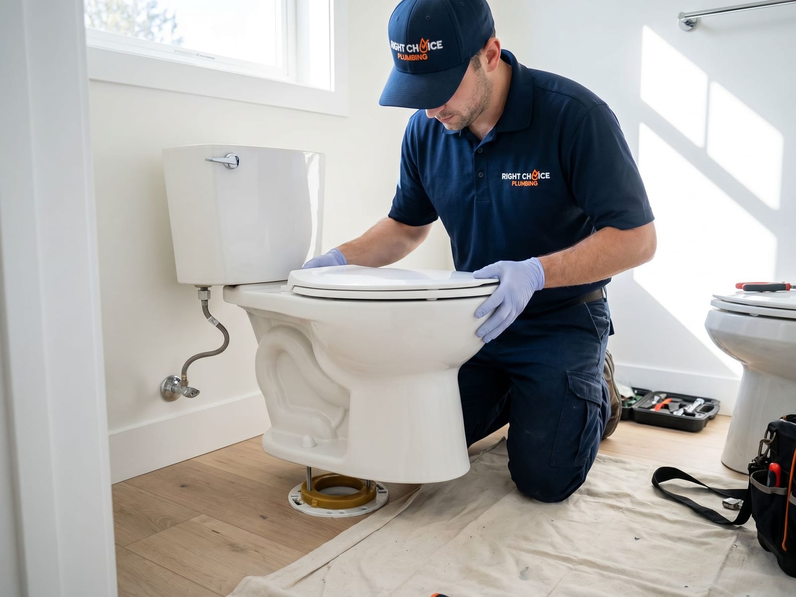 Toilet Replacement & Installation repair / installation by Right Choice Plumbing