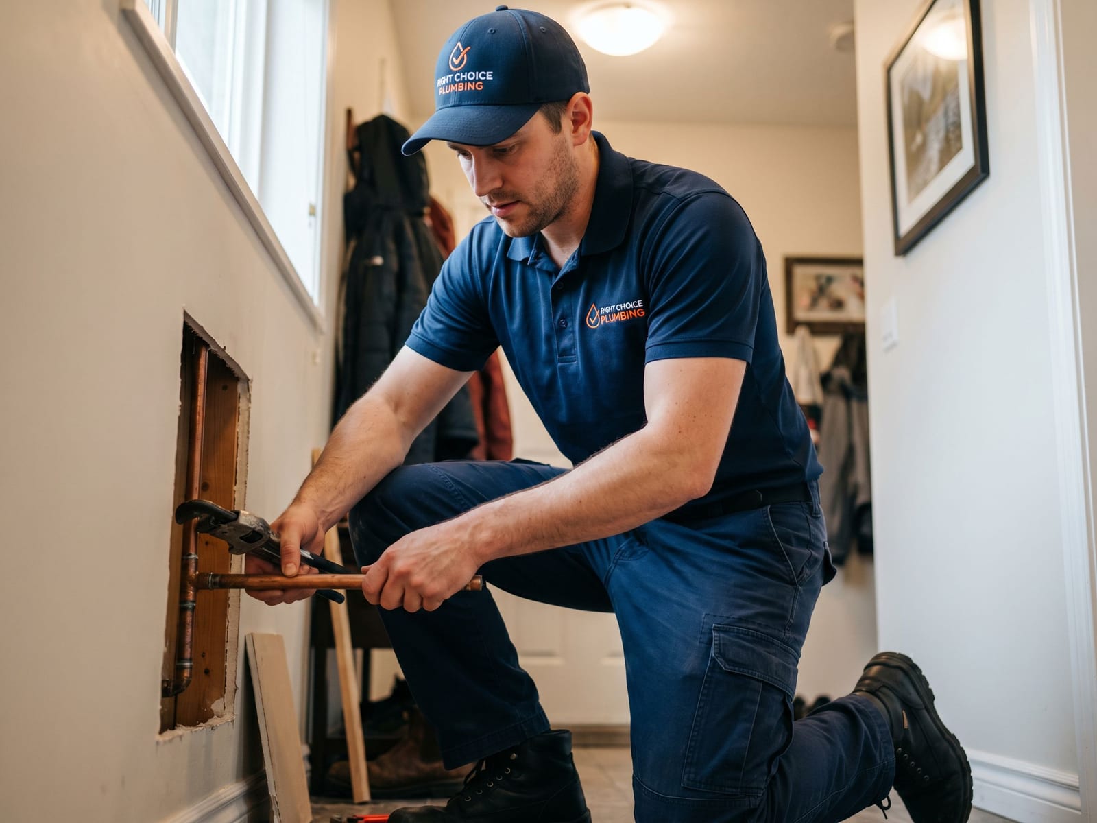 Water Leak Detection & Repair in Vancouver - Right Choice Plumbing technician on the job
